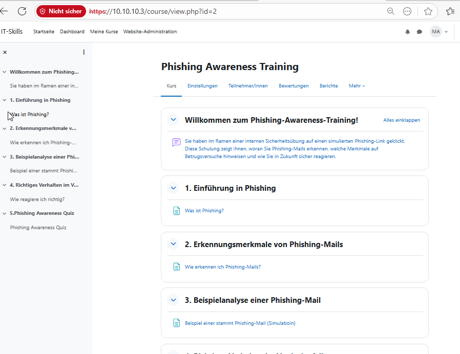 Moodle Awareness Training